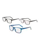 Corinthian Stripe Rectangle Readers, (+2.5)