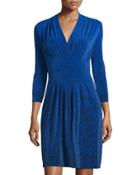 Tinka Printed V-neck 3/4-sleeve Dress, Capri/night