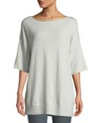 Cashmere Relaxed Short-sleeve Pullover