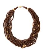Multi-strand Wooden Beaded Necklace