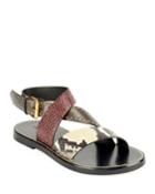 Juzee Flat Snake-print Crisscross