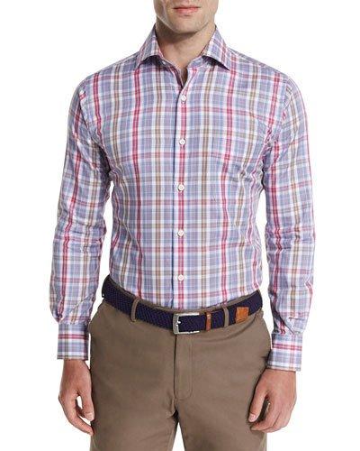 Herron Plaid Oxford Shirt, Pomegranate