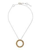 18k Cognac Diamond Circle Pendant Necklace