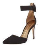 Lisbeth Nubuck Leather Ankle-strap Pumps