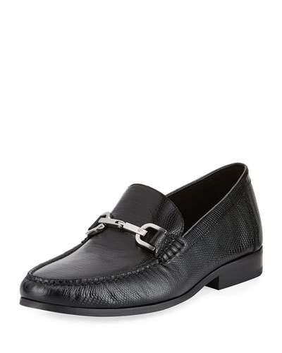 Niles Lizard-embossed Leather Horsebit
