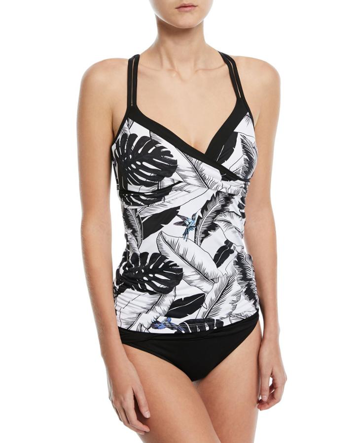 Palm Beach Wrap Singlet Swim Top, Dd-e Cup
