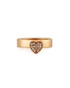 18k Pink Gold 3d Diamond Heart Ring