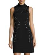 Sleeveless Grommet-embellished Dress