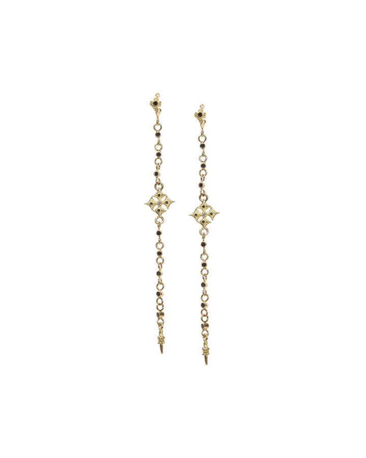 Armenta 18k Diamond Old World Cross Dangle Earrings, Women's, Gold