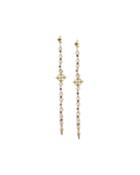 Armenta 18k Diamond Old World Cross Dangle Earrings, Women's, Gold