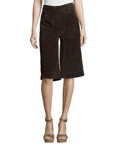 Le Gaucho Cropped Pants, Dark Brown
