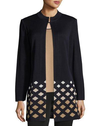 31l Lattice-trim Knit Jacket,