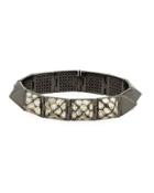 Hinged Pyramid Stud Bangle W/ Diamond
