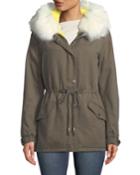 Army Jacket W/ Removable Faux Fur Hood