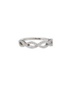 18k White Gold Diamond Half-twist Wedding Band Ring