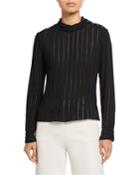 Raw Cut Chiffon Pieced Blouse W/
