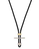 Stainless Steel & 18k Gold Mistral Cord Necklace,