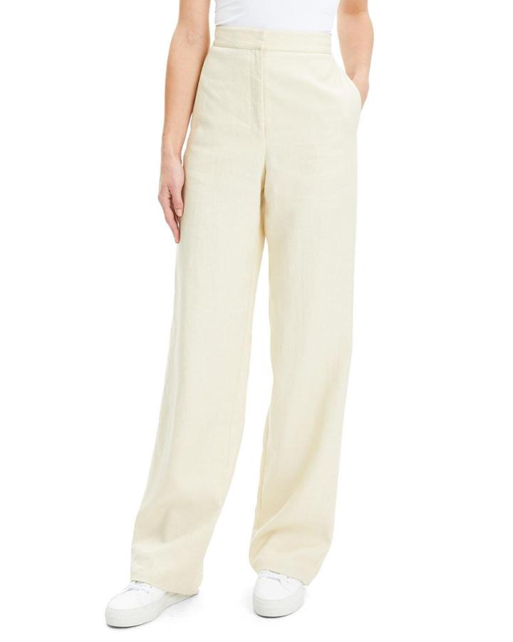 Luxe Linen Clean High-rise Wide-leg Trousers