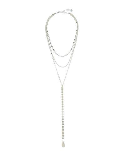 Silvertone Layered Y-drop Necklace
