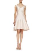 Drop-waist Fit-and-flare Faille Dress