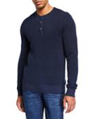 Men's Solid Waffle-knit Henley