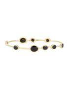 18k Gold Rock Candy 9-stone Bangle Bracelet In Onyx