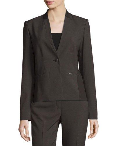 Juliann One-button Blazer Jacket, Black