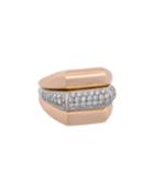 18k Rose Gold Stacked & Diamond Pave Ring,