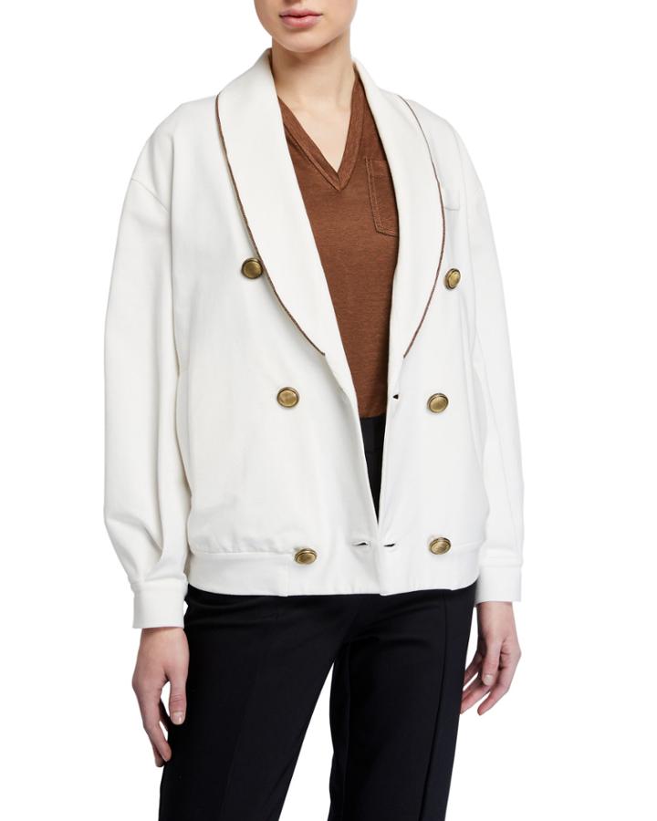 Monili Trim Shawl Collar