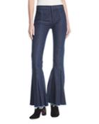 Dreamer Mid-rise Pleated Flared Denim Pants