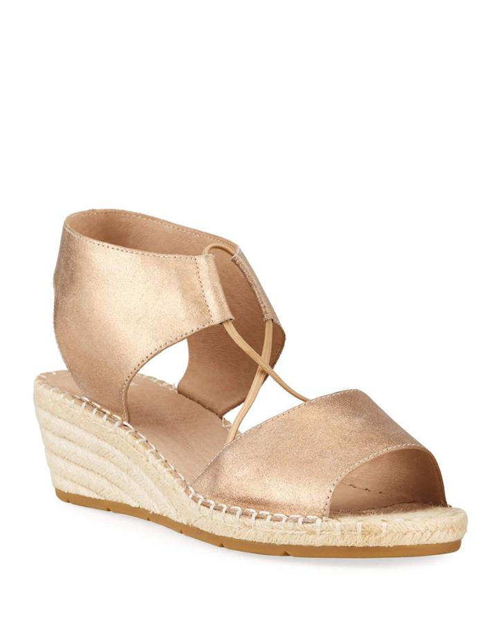 Agnes Metallic Suede Wedge Espadrille