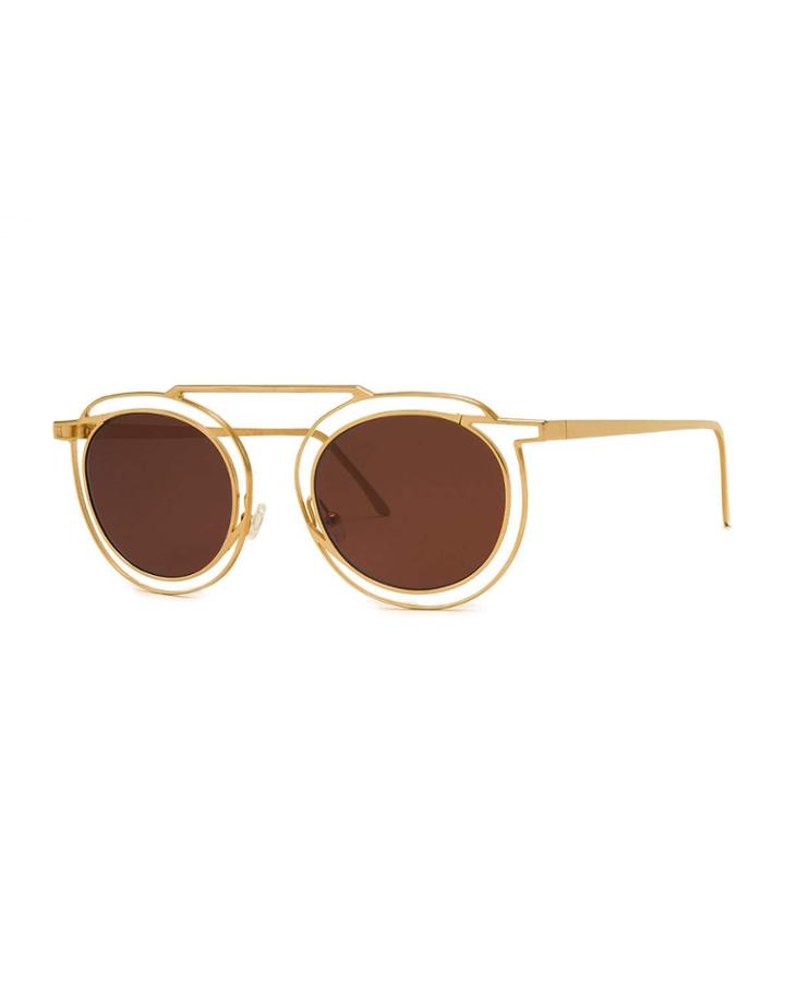 Potentially Cutout Round Sunglasses, Yellow
