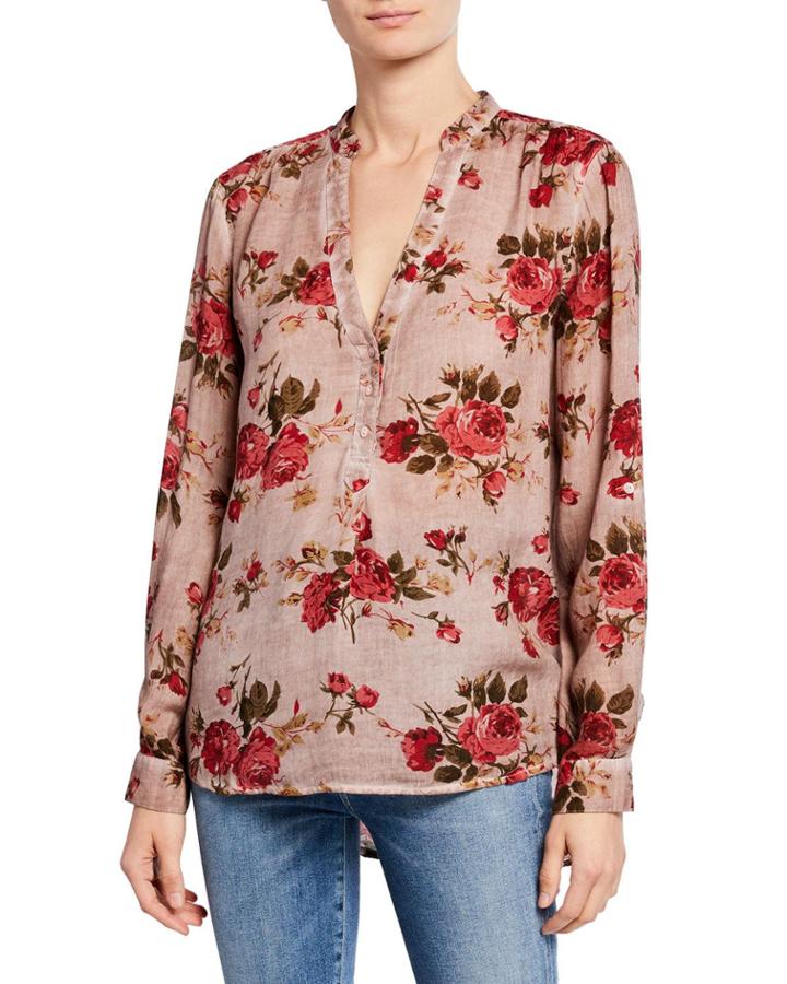 Blooming Love Floral Henley Blouse