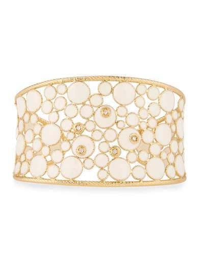 Bollicine 18k Enameled Yellow Gold Cuff W/ Diamonds,