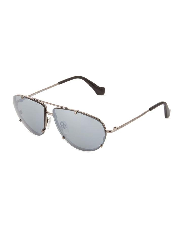 Metal Aviator Sunglasses, Gray