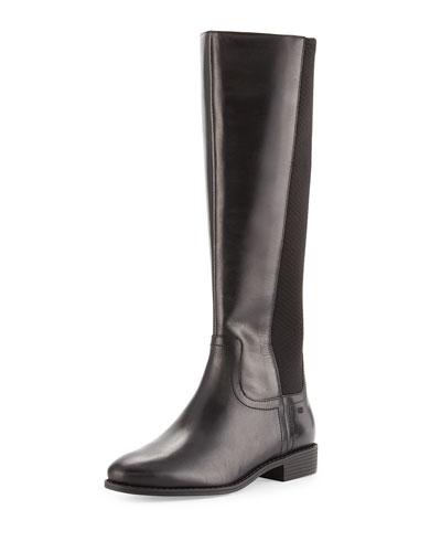 Tilley Ii Leather Stretch-back Knee Boot, Black