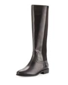 Tilley Ii Leather Stretch-back Knee Boot, Black