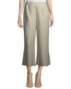 Wide-leg Linen Crop Pants