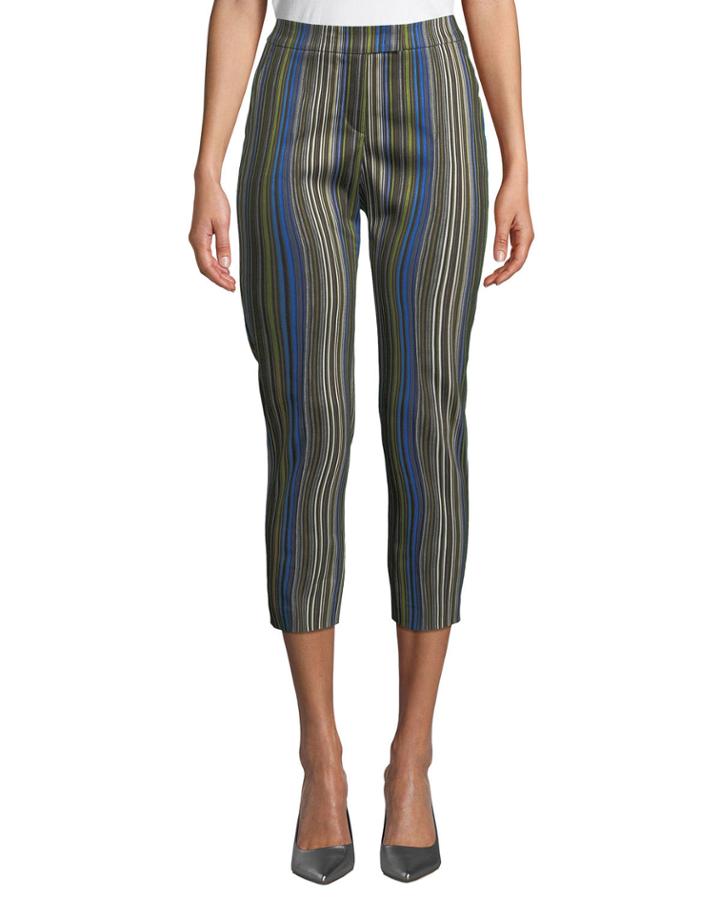 Frankie Cropped Striped Skinny-leg Pants