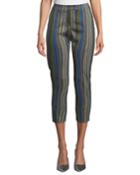 Frankie Cropped Striped Skinny-leg Pants