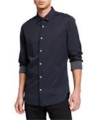 Men's Mini Foulard Print Long-sleeve