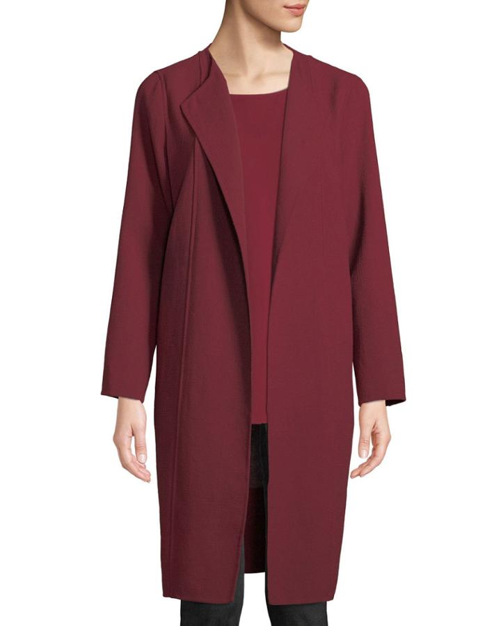 Robyn Open-front Wool Car Coat