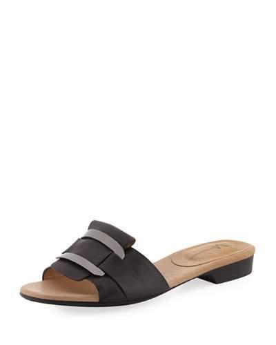Belicia Leather Flat Slide
