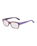 Multicolor Square Optical Glasses, Brown/purple