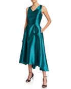 High-low V-neck Cocktail Dress