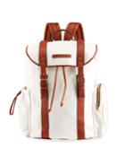 Men's Bicolor Linen Travel Backpack Bag