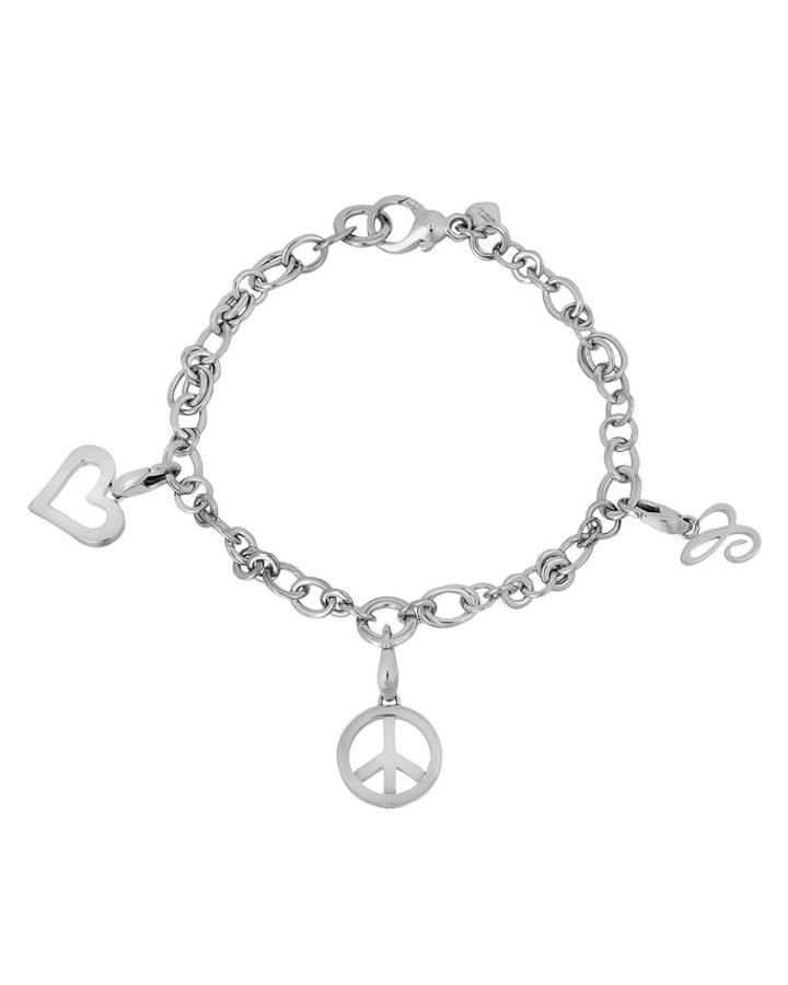 18k White Gold 3-charm Bracelet