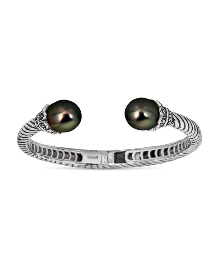 12mm Tahitian Black Pearl Cuff Bracelet