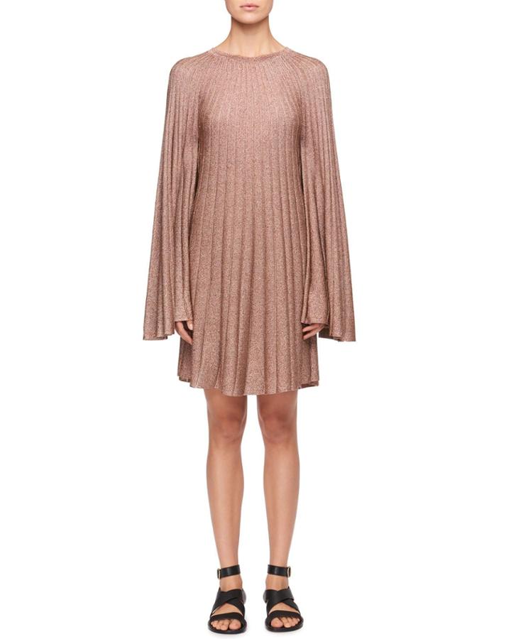 Bell-sleeves Lurex® Pleated