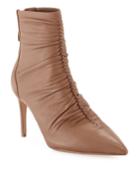Suzana Ruched Leather Booties